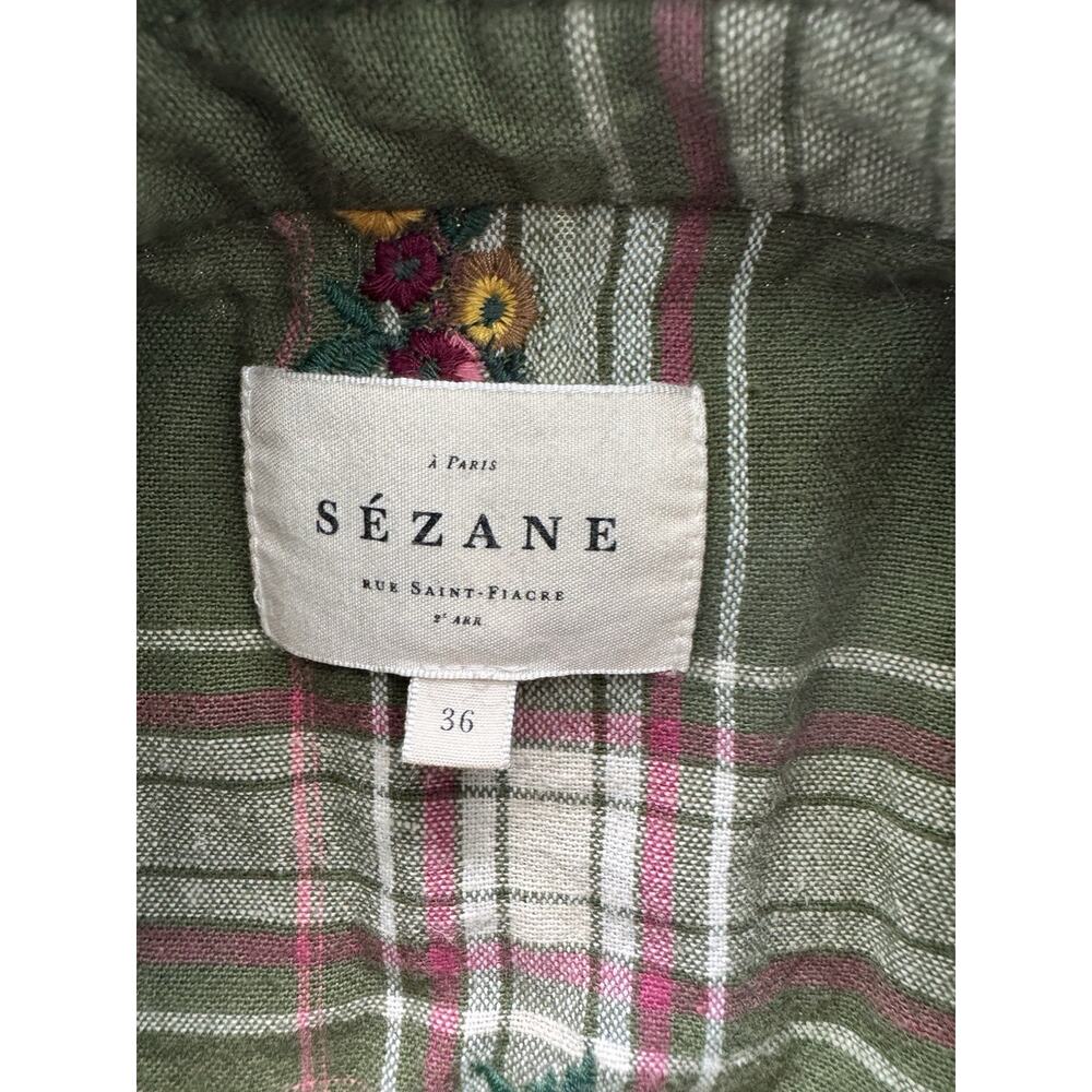 Sezane Blouse Womens Floral Embroidered Button Front Top Sz 36 - Picture 4 of 4